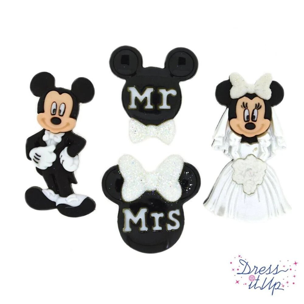 Mickey & Minnie Wedding ~ Disney Licensed Shank Buttons /Dress It Up Jesse James